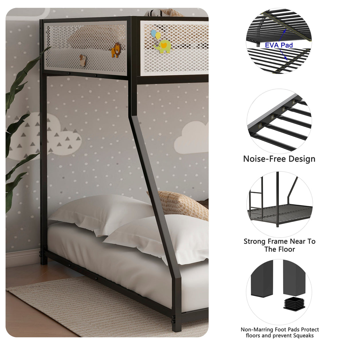 Adam Twin Over Full Bunk Bed Metal