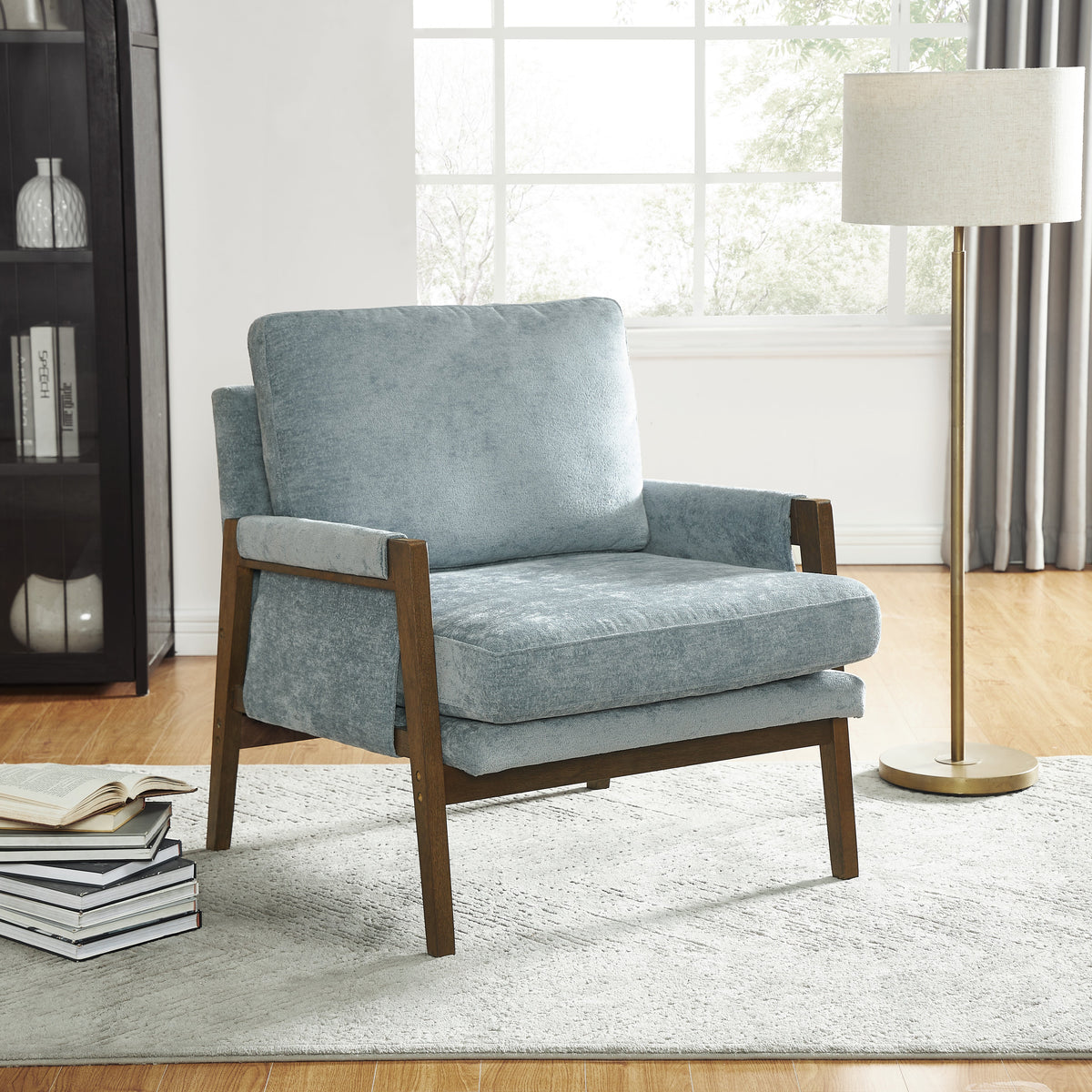 Kelly Mid-Century Modern Velvet Accent Armchair