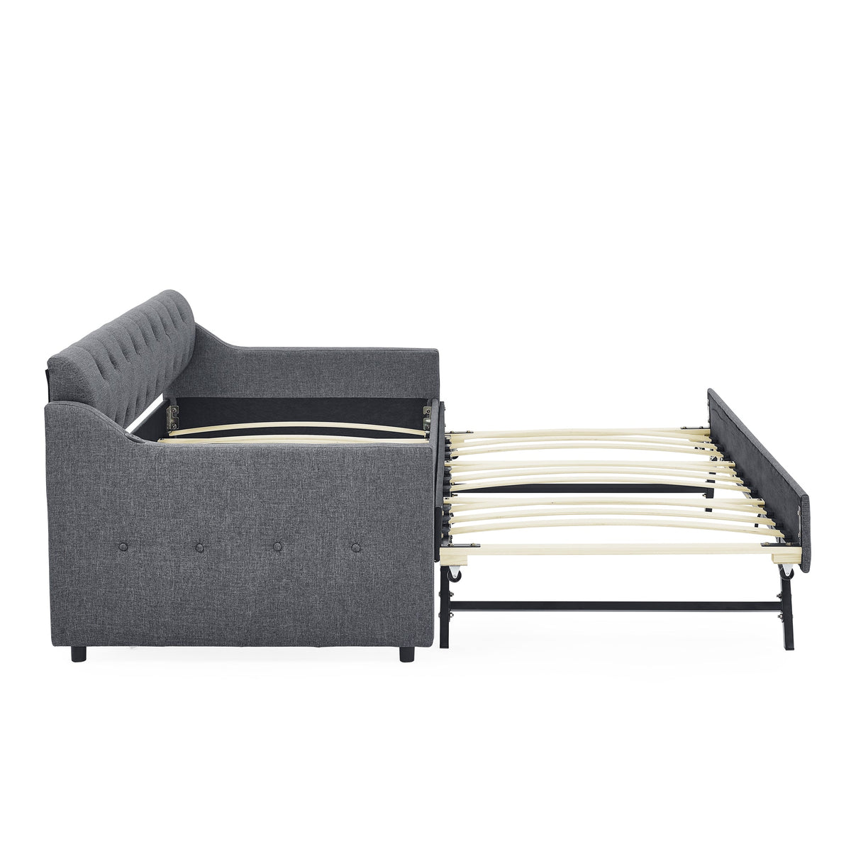 Twin Size Upholstery Daybed with Twin Size Erectable Trundle
