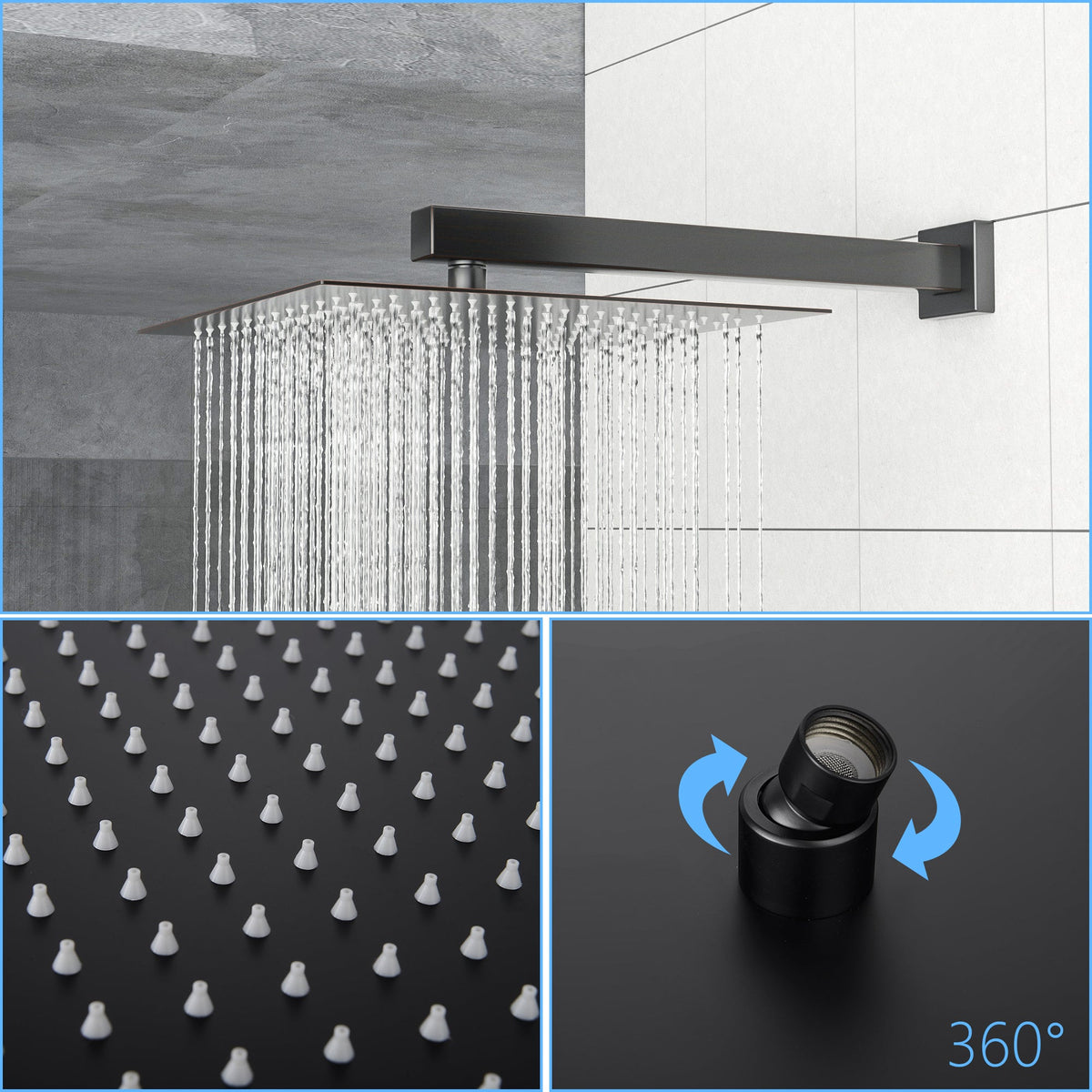 Rain Fixed Shower Head (10 Inch Square, Oil Rubbed Bronze)