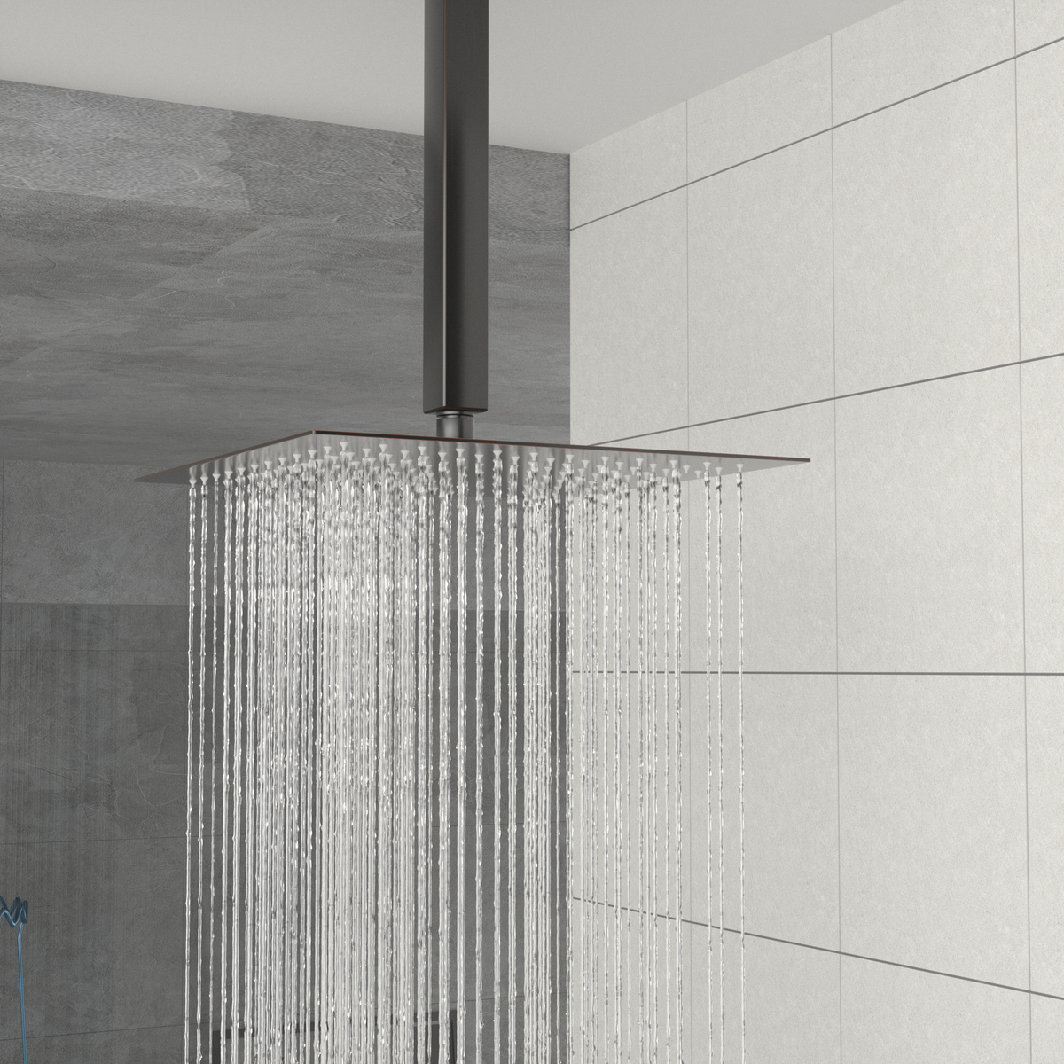 Rain Fixed Shower Head (10 Inch Square, Oil Rubbed Bronze)