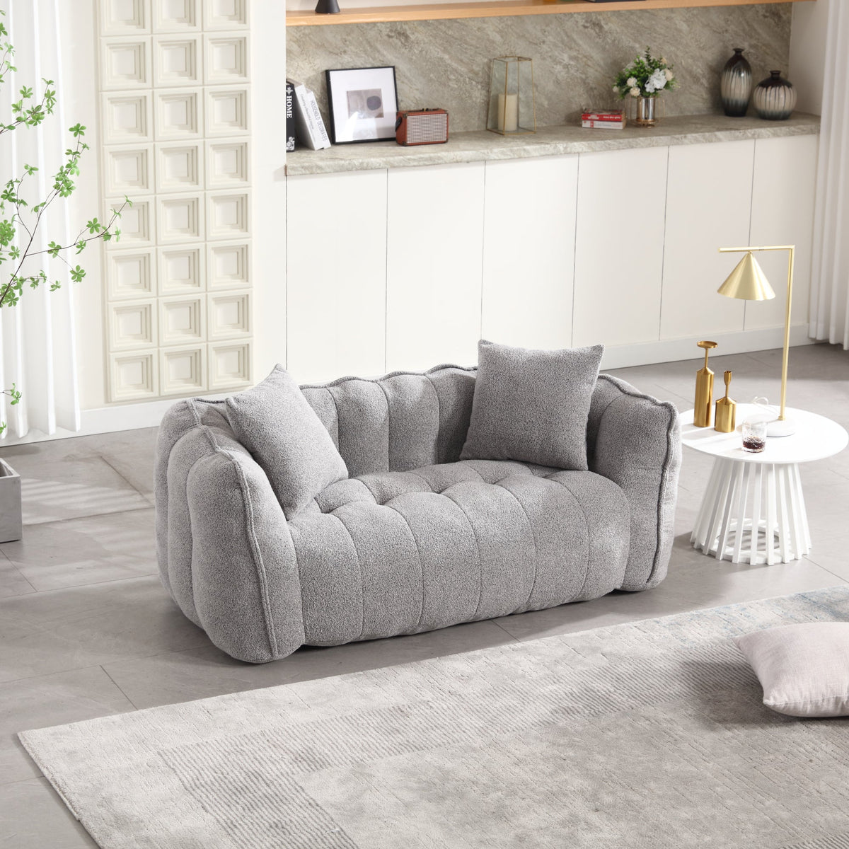 Soft Beanbag Chair with High Resilience Foam Core for Two People