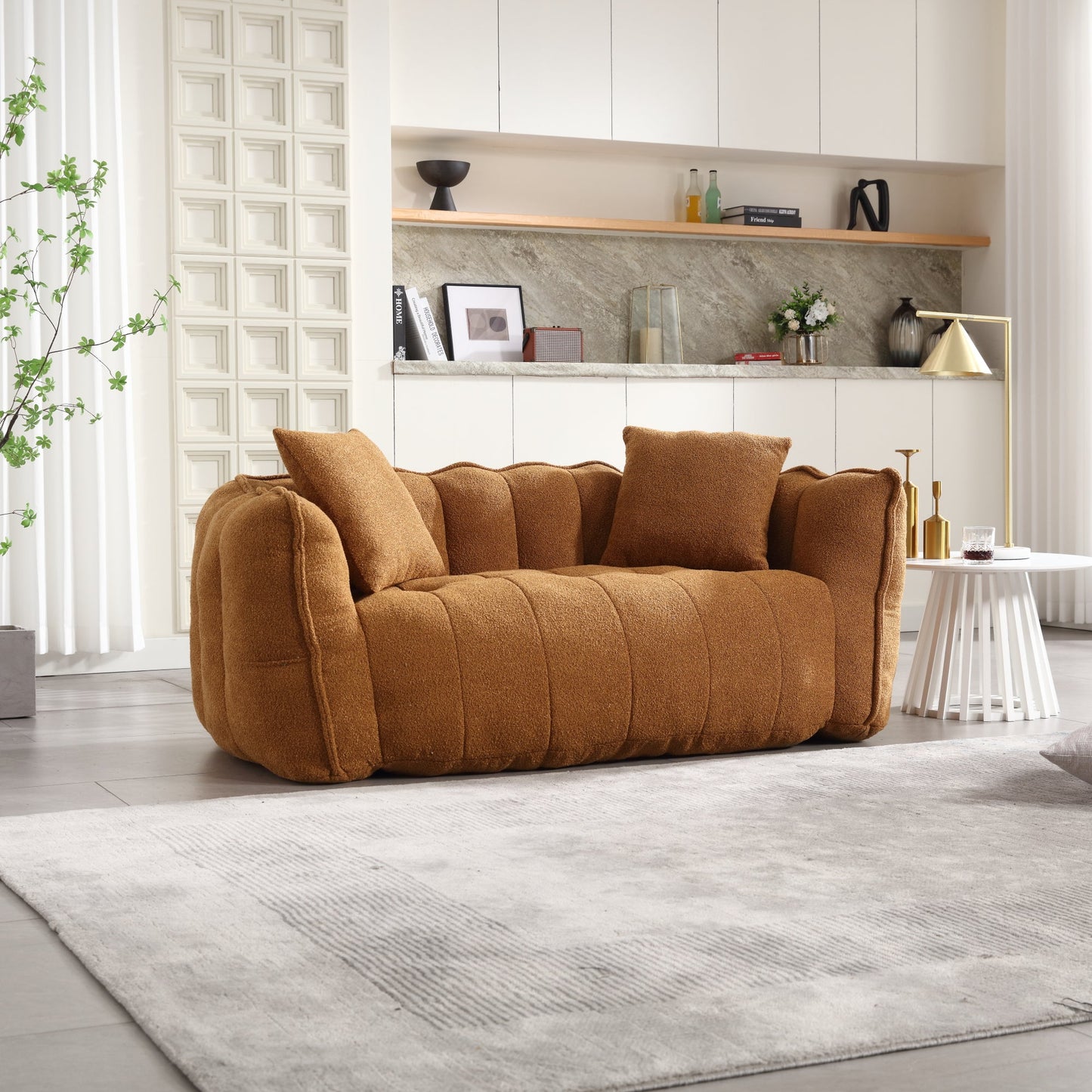 Soft Beanbag Chair with High Resilience Foam Core for Two People