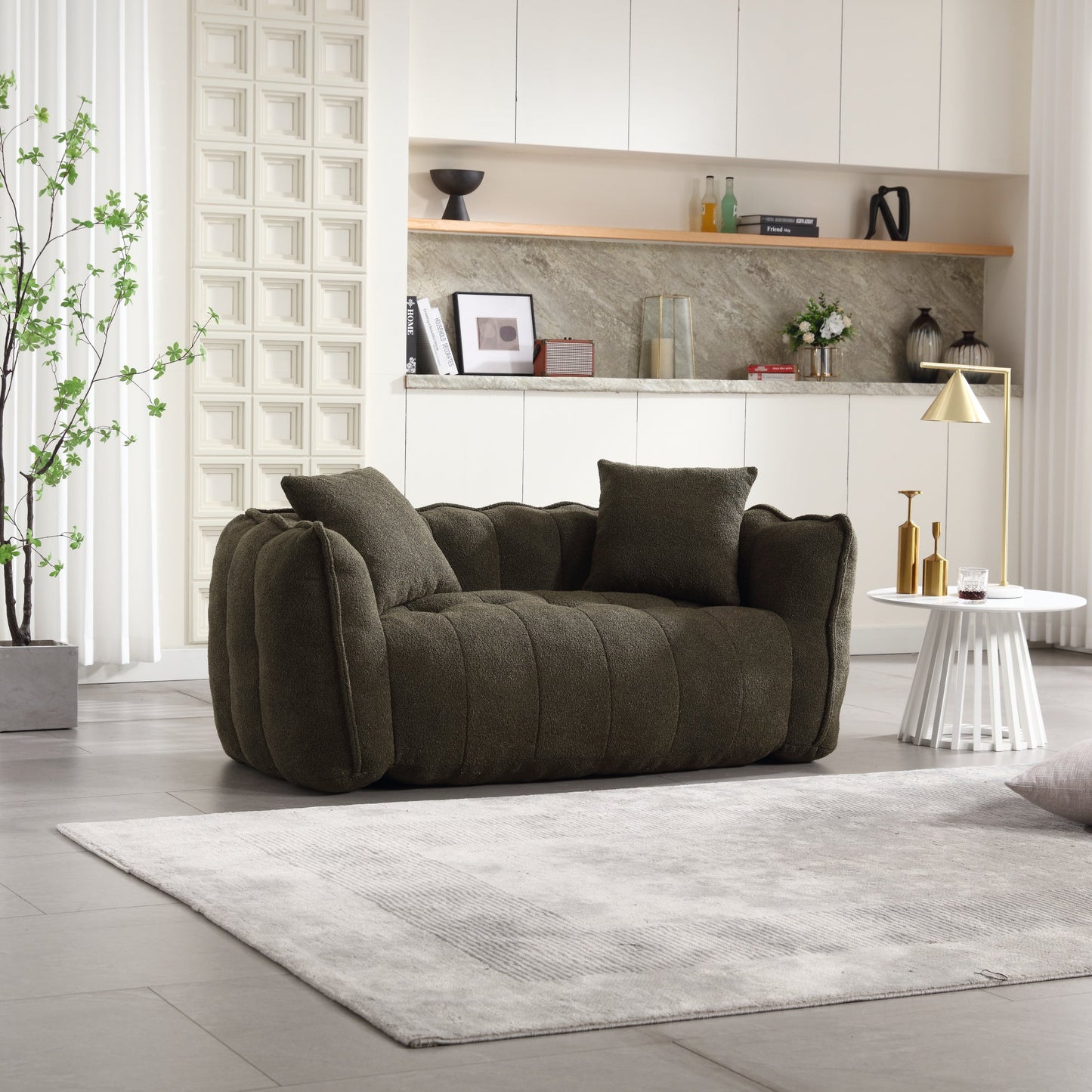 Soft Beanbag Chair with High Resilience Foam Core for Two People