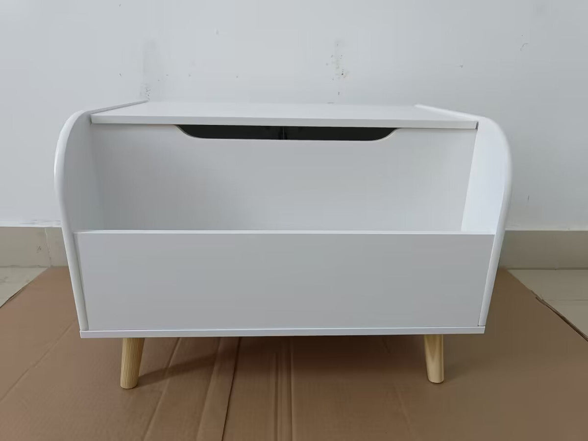 Wooden Toy Box with Front Bookshelf