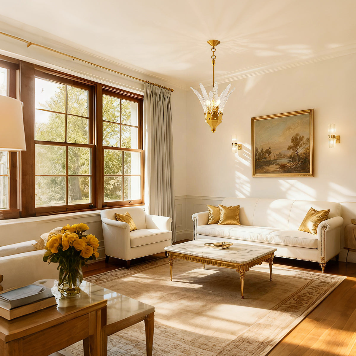 17 Inch Vito 3-Light Feather-shaped Island Pendant Light