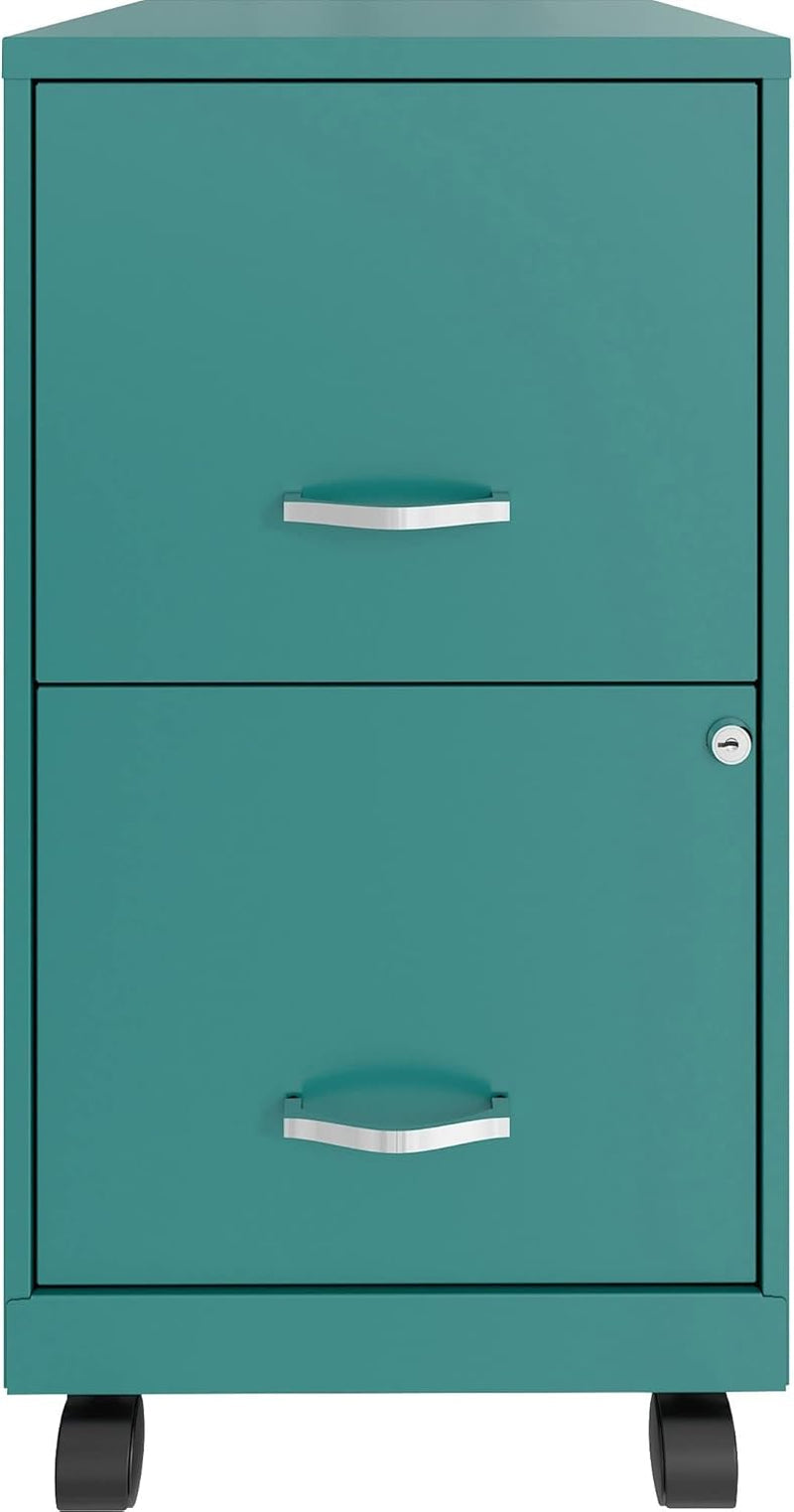 Teal LYS SOHO File Mobile Cabinet Locking Drawers 18 Inch