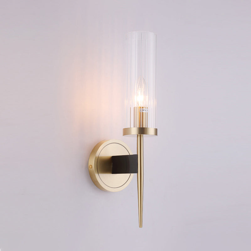 Angelina Elegance Meets Warm Illumination: The Gold Fluted Glass Wall Light