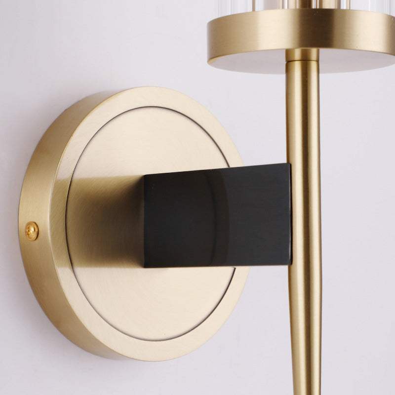 Angelina Elegance Meets Warm Illumination: The Gold Fluted Glass Wall Light