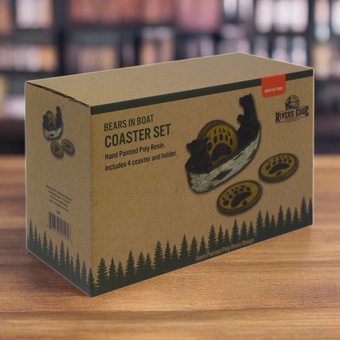 Coaster Set-Bears in Boat