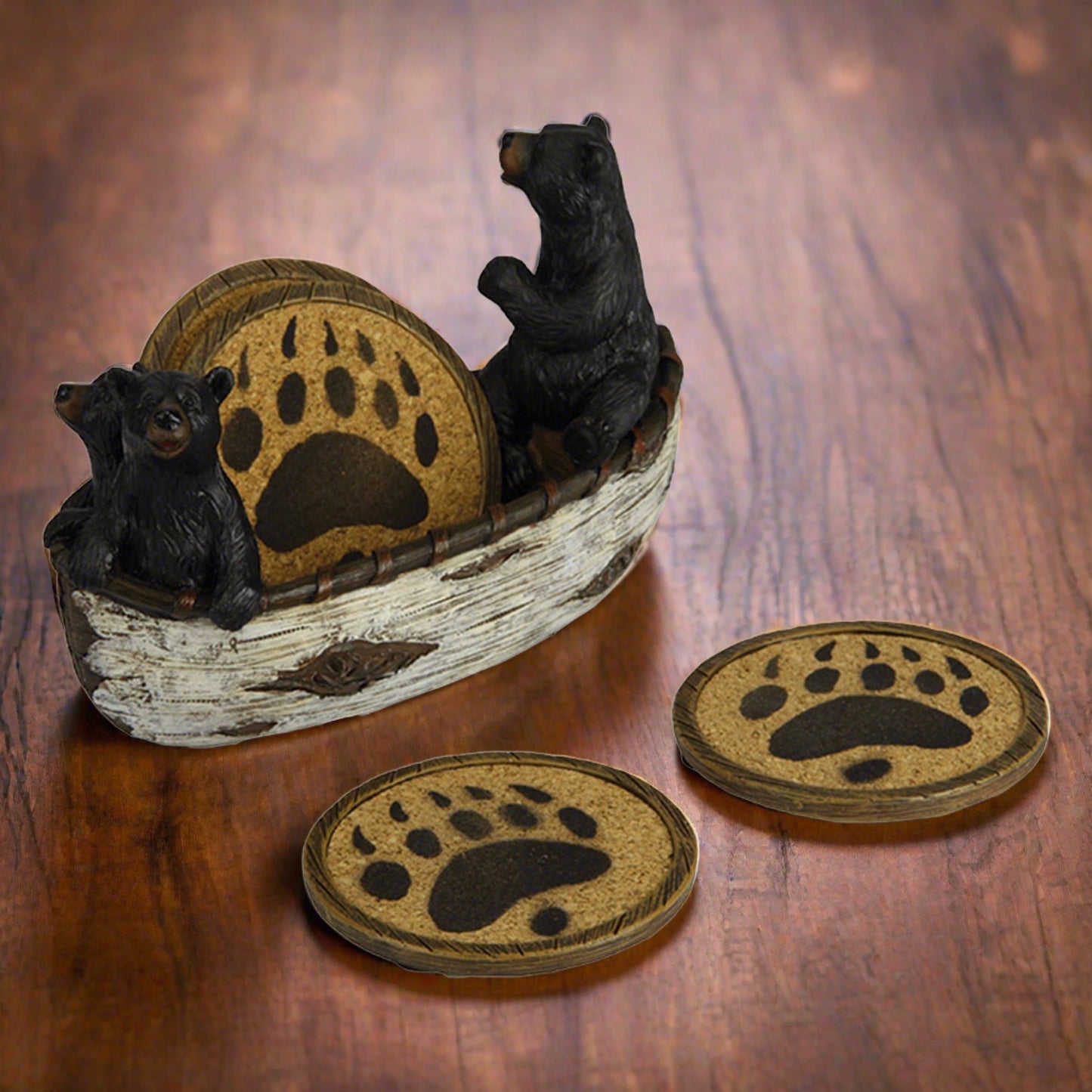 Coaster Set-Bears in Boat