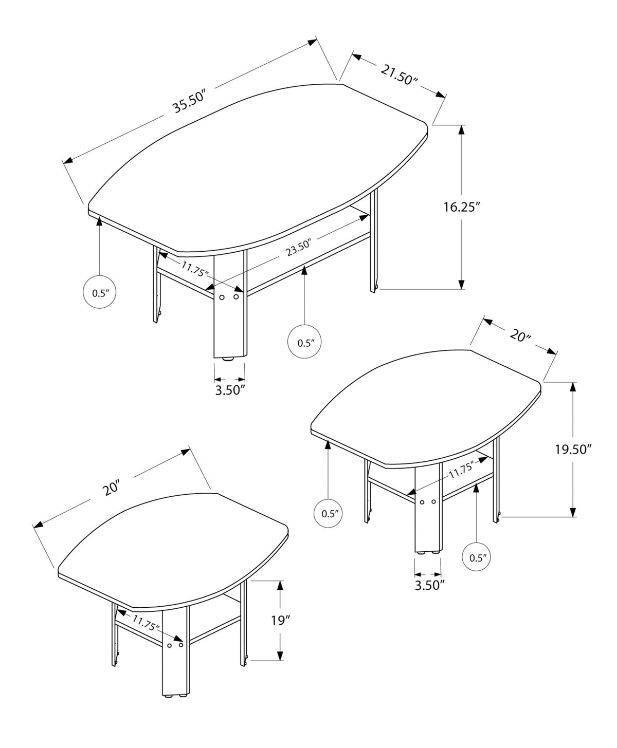 3-Piece Coffee and End Table Set
