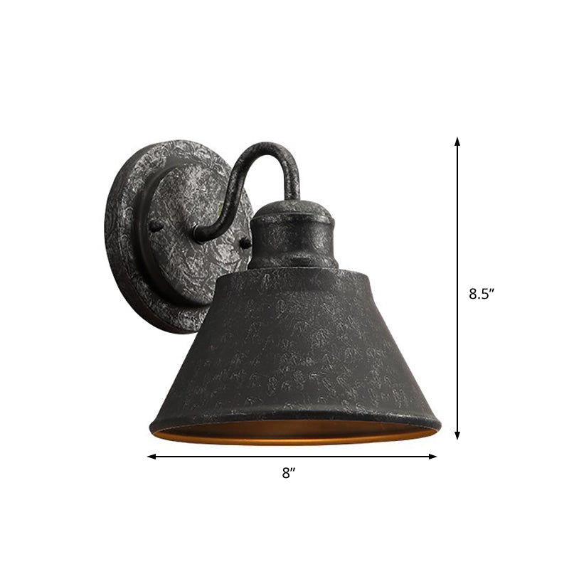 Bella Silver Metal Sconce Light Cone - Industrial Bedroom Wall Lighting