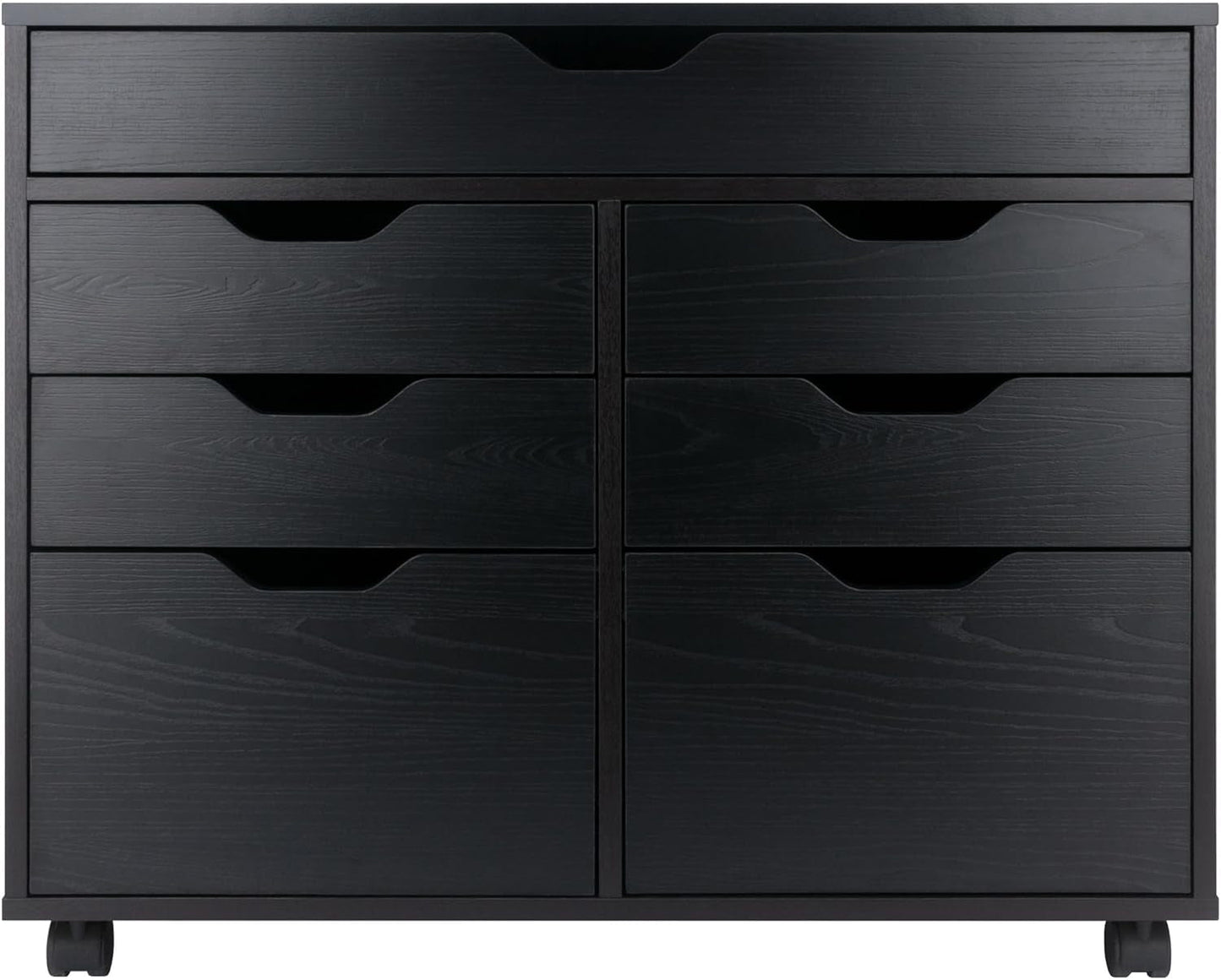 Black Halifax Two Door Storage Cabinet With Four Drawers