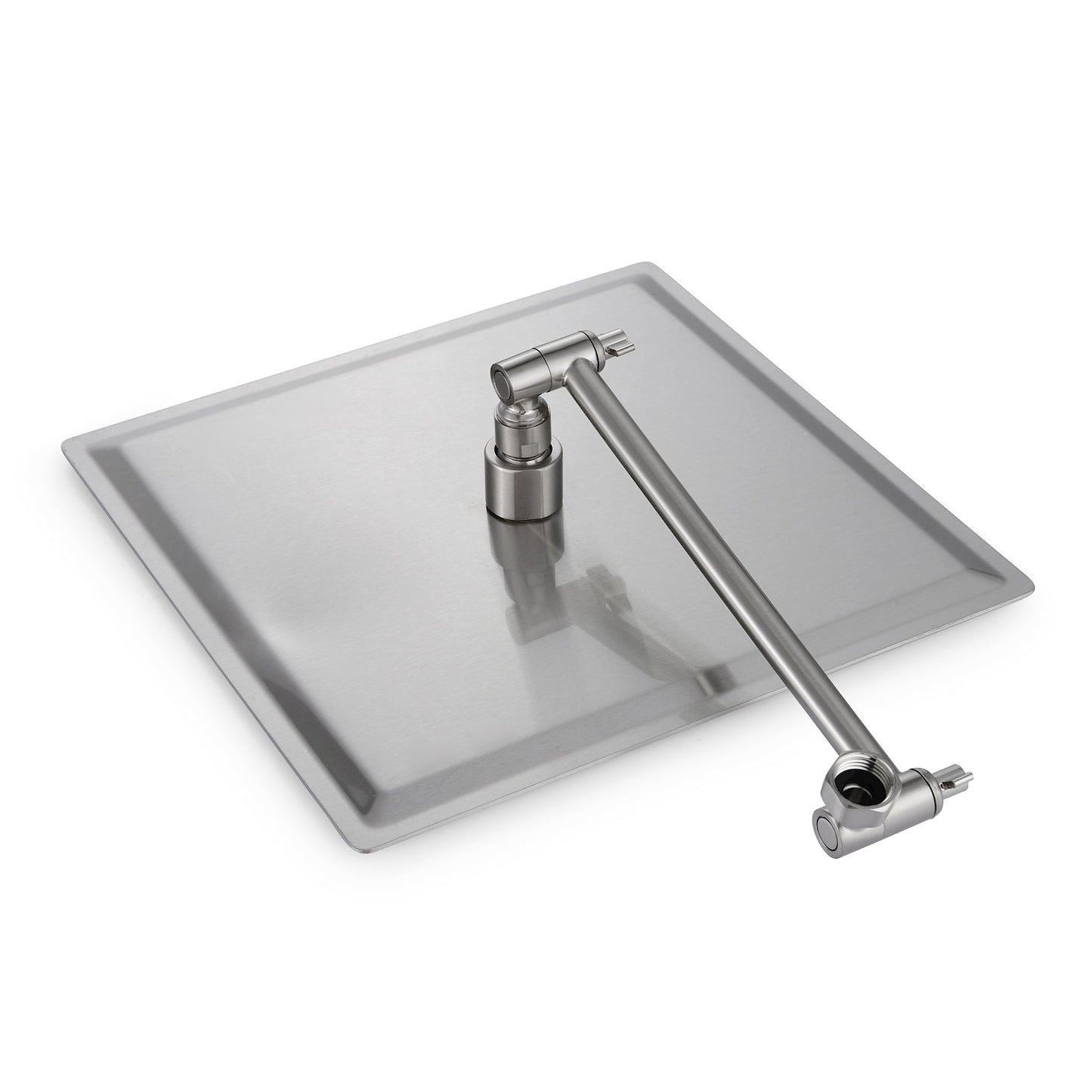 Rain Shower Head With Shower Arm (10 Inch Square, Brushed Nickel)