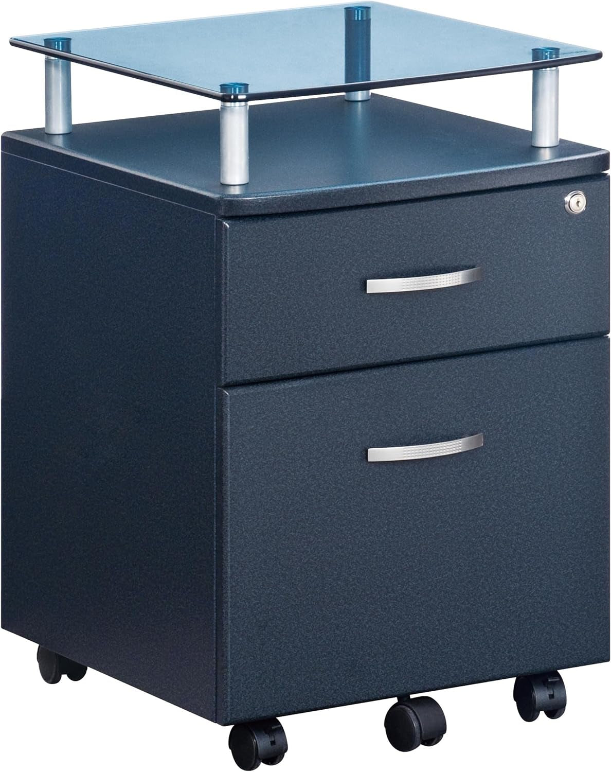 Rolling File Cabinet Graphite With Locking Top Drawer