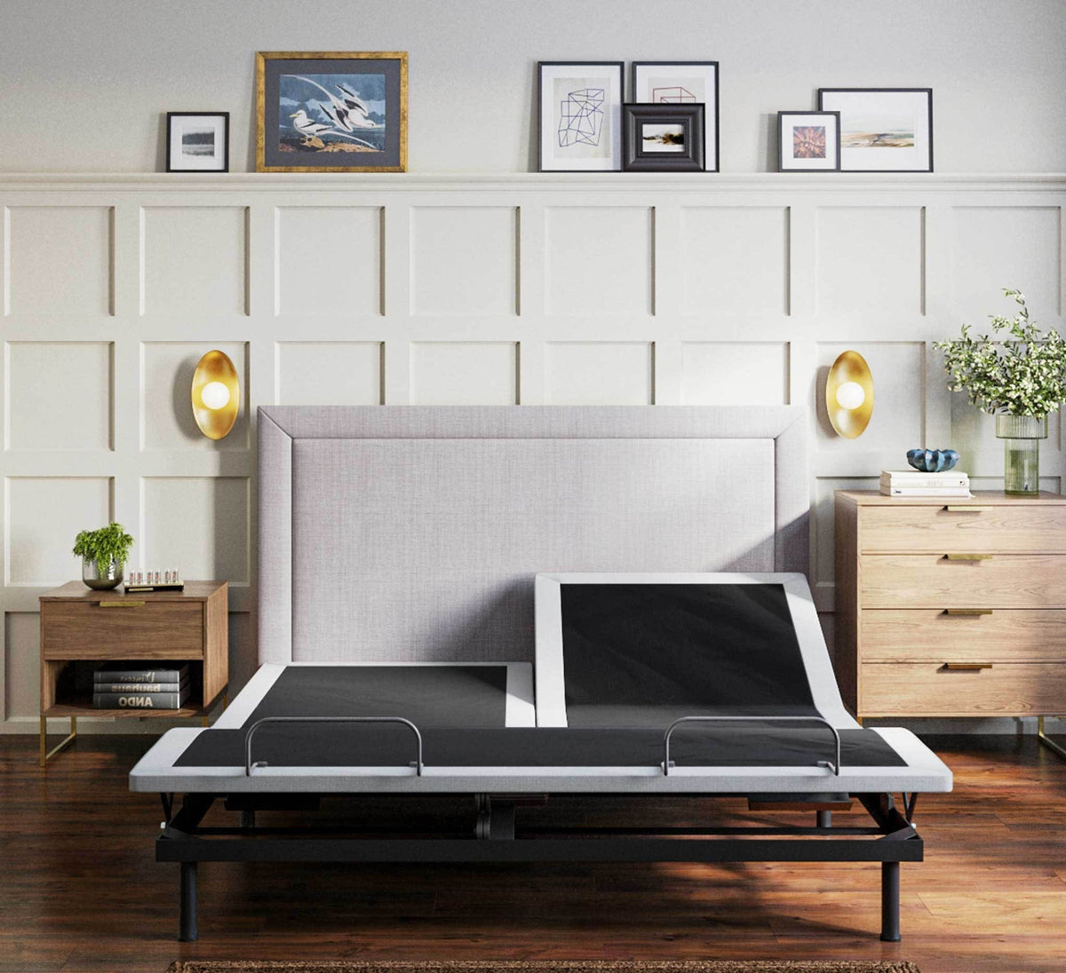 BTX4 Split Top Queen Adjustable Bed Base With Head and Foot Position Adjustment