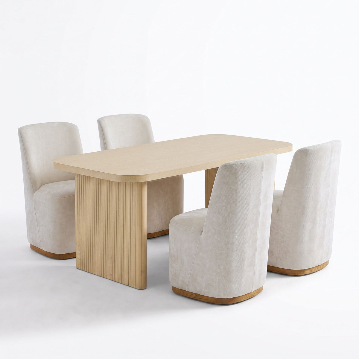 68.75" Wood Dining Table Set with 4 Chairs