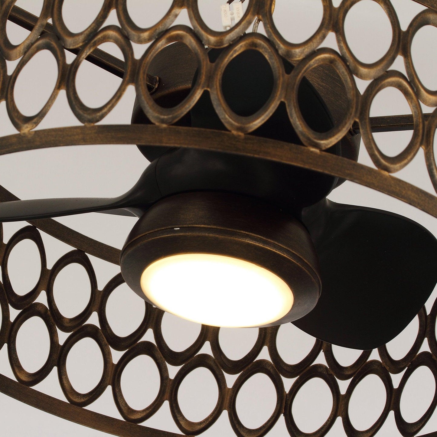 21" Kanpur Farmhouse Flush Mount Reversible Ceiling Fan with LED Lighting and Remote Control