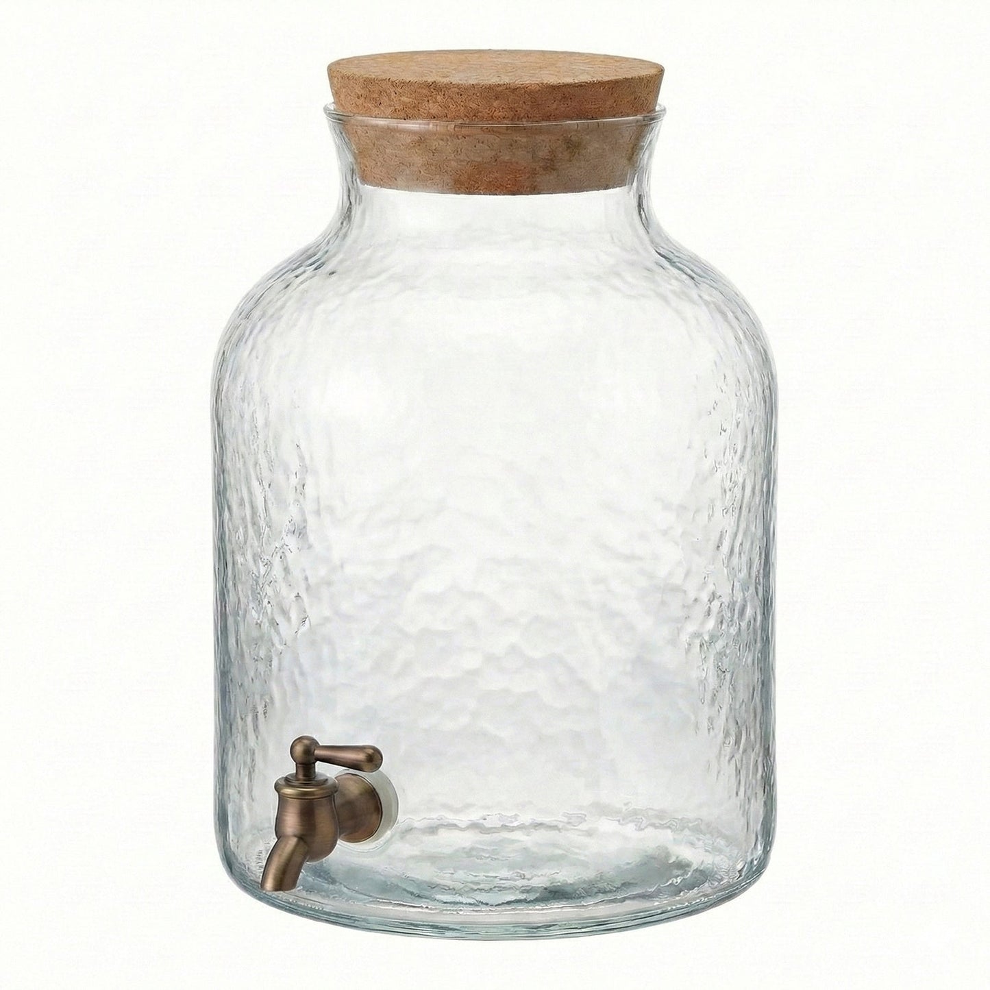 Hammered Glass Beverage Dispenser 2.7gal