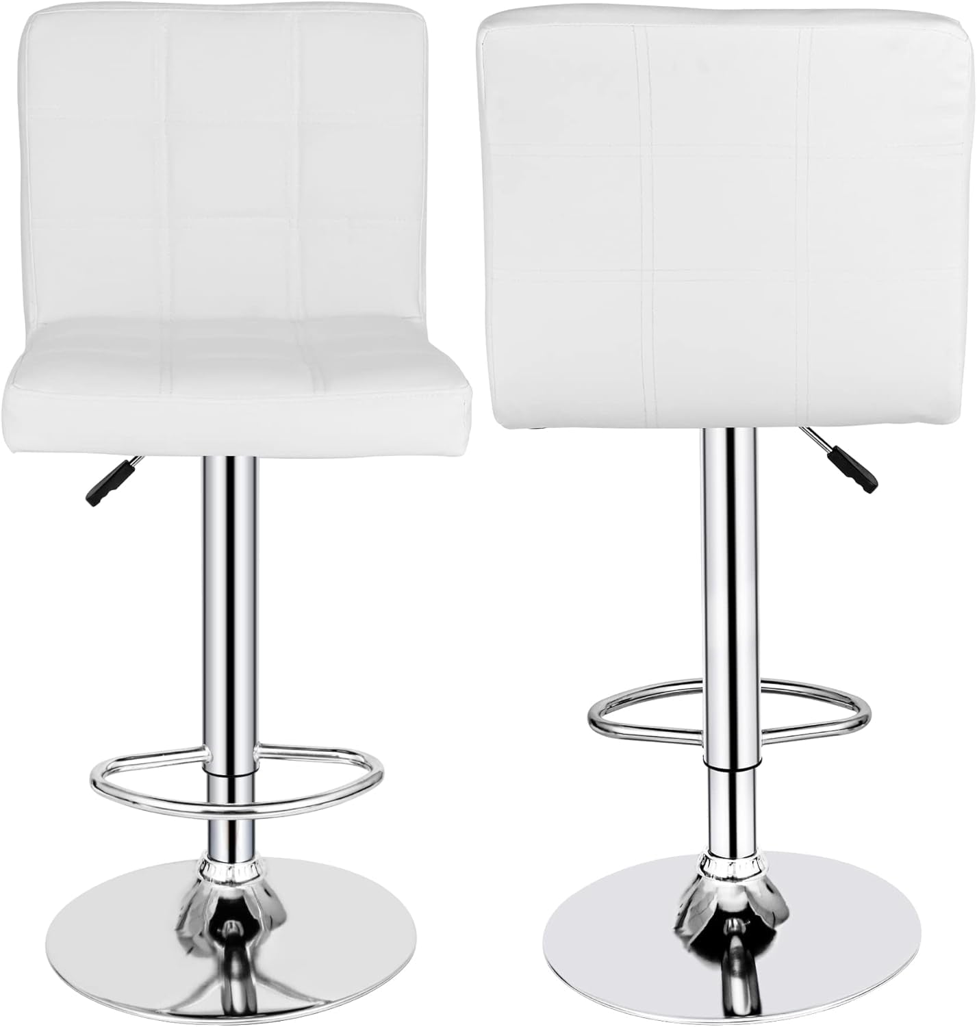 X Large White Adjustable Counter Height Bar Stools Swivel 4 Pack