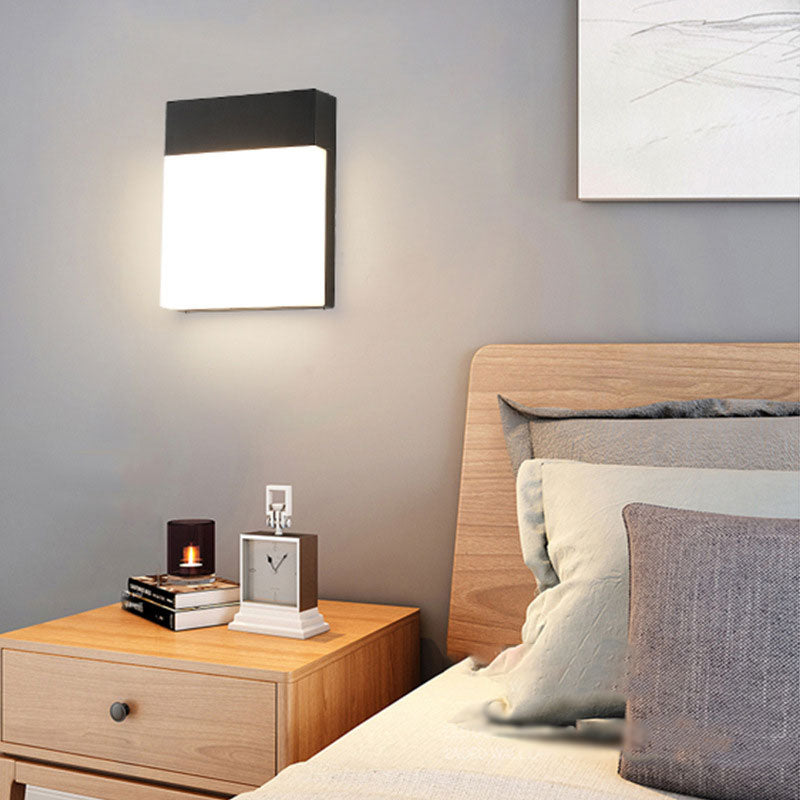 Coralie's Modern LED Outdoor Wall Light - Sleek Black Rectangle Sconce