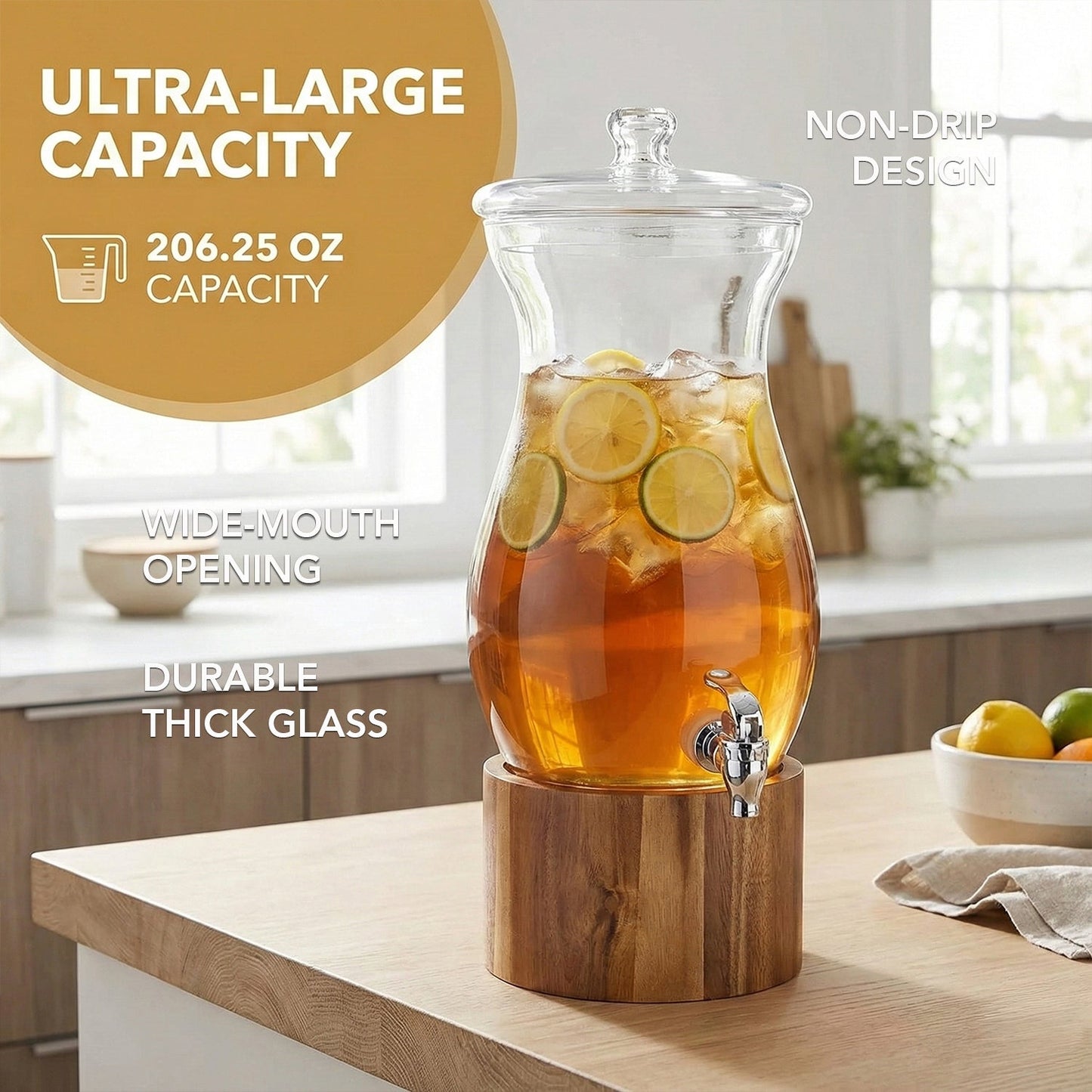 Glass Beverage Dispenser 206.25oz