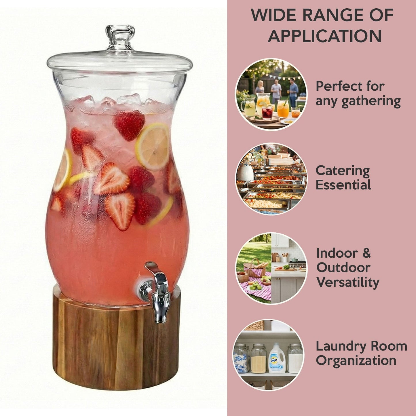 Glass Beverage Dispenser 206.25oz