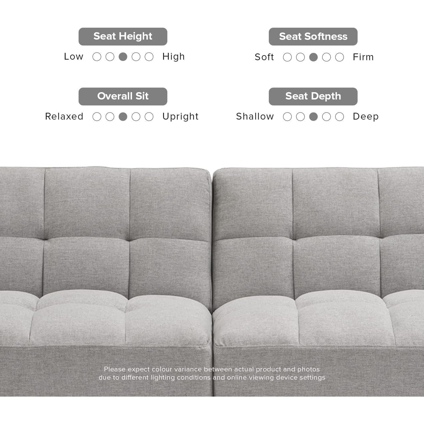 Gray Fabric Twin Futon Sofa Bed With Arms For Small Rooms