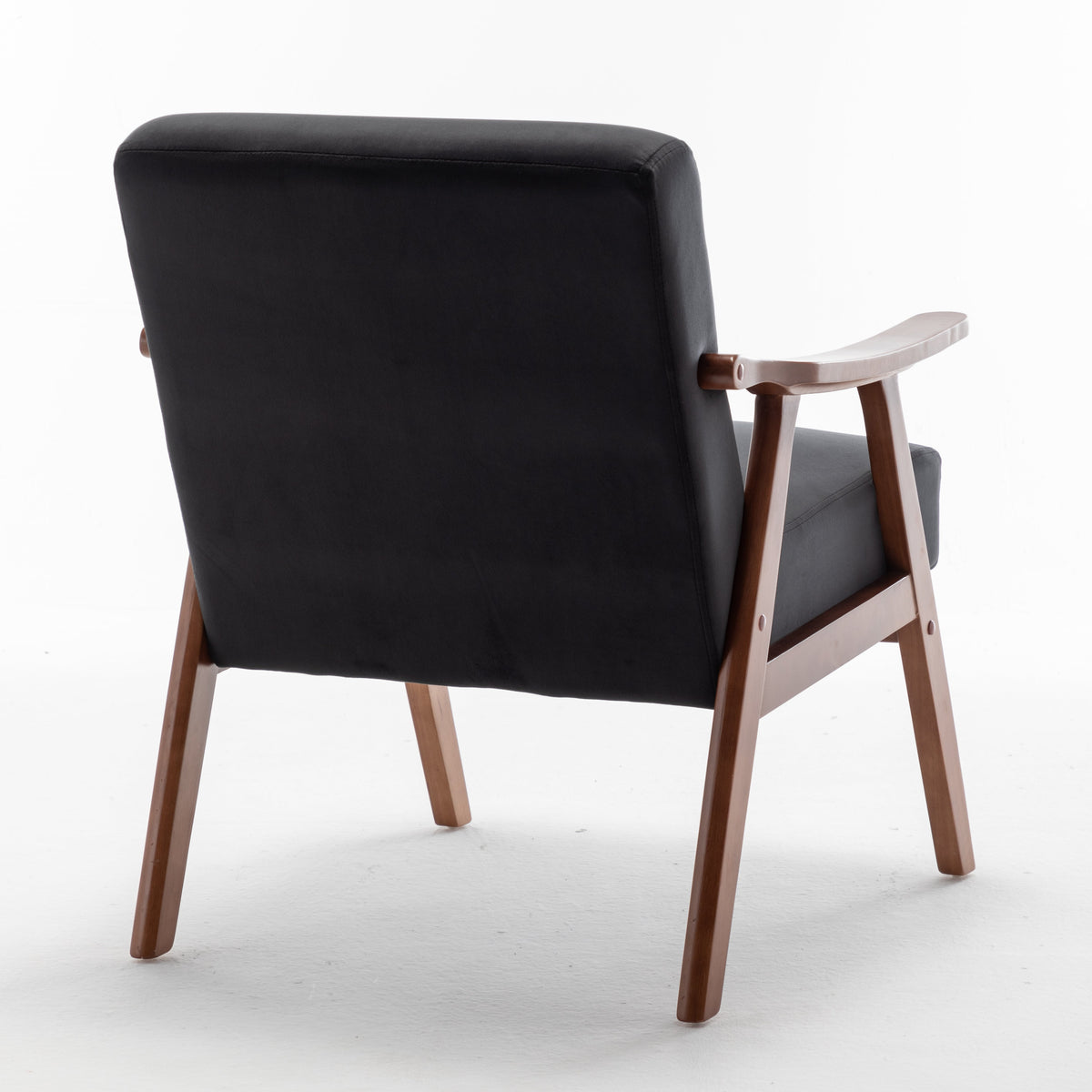 Accent Chair with Velvet Upholstery and Solid Wood Frame