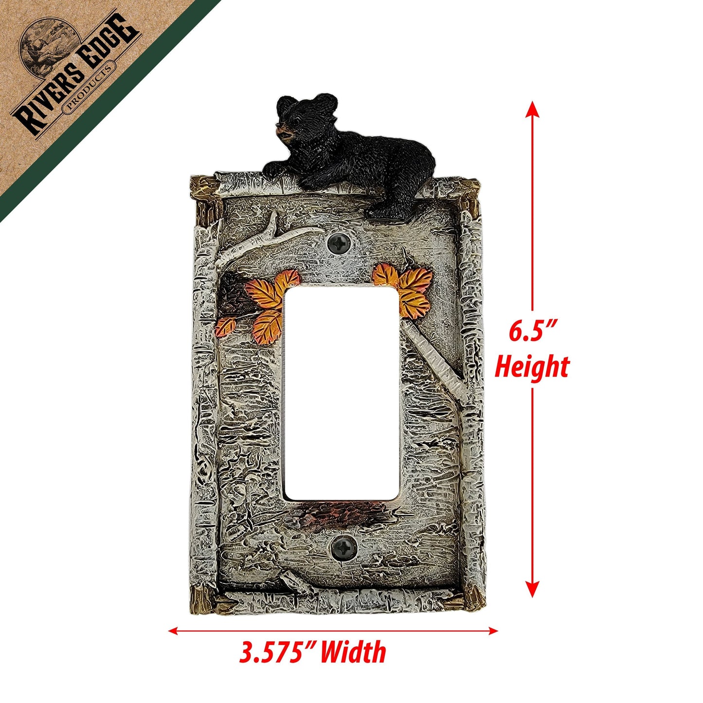 Electrical Cover Plate Single-Birch Bear