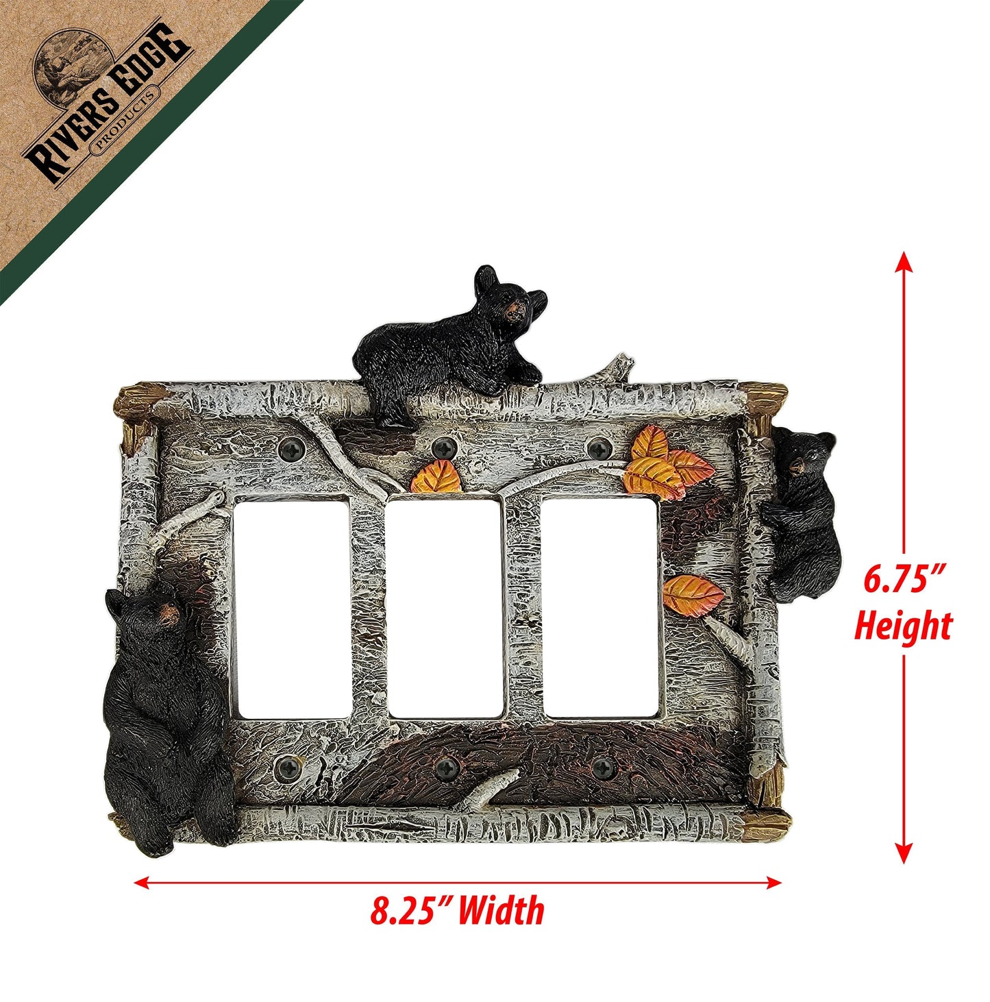 Electrical Cover Plate Triple-Birch Bear
