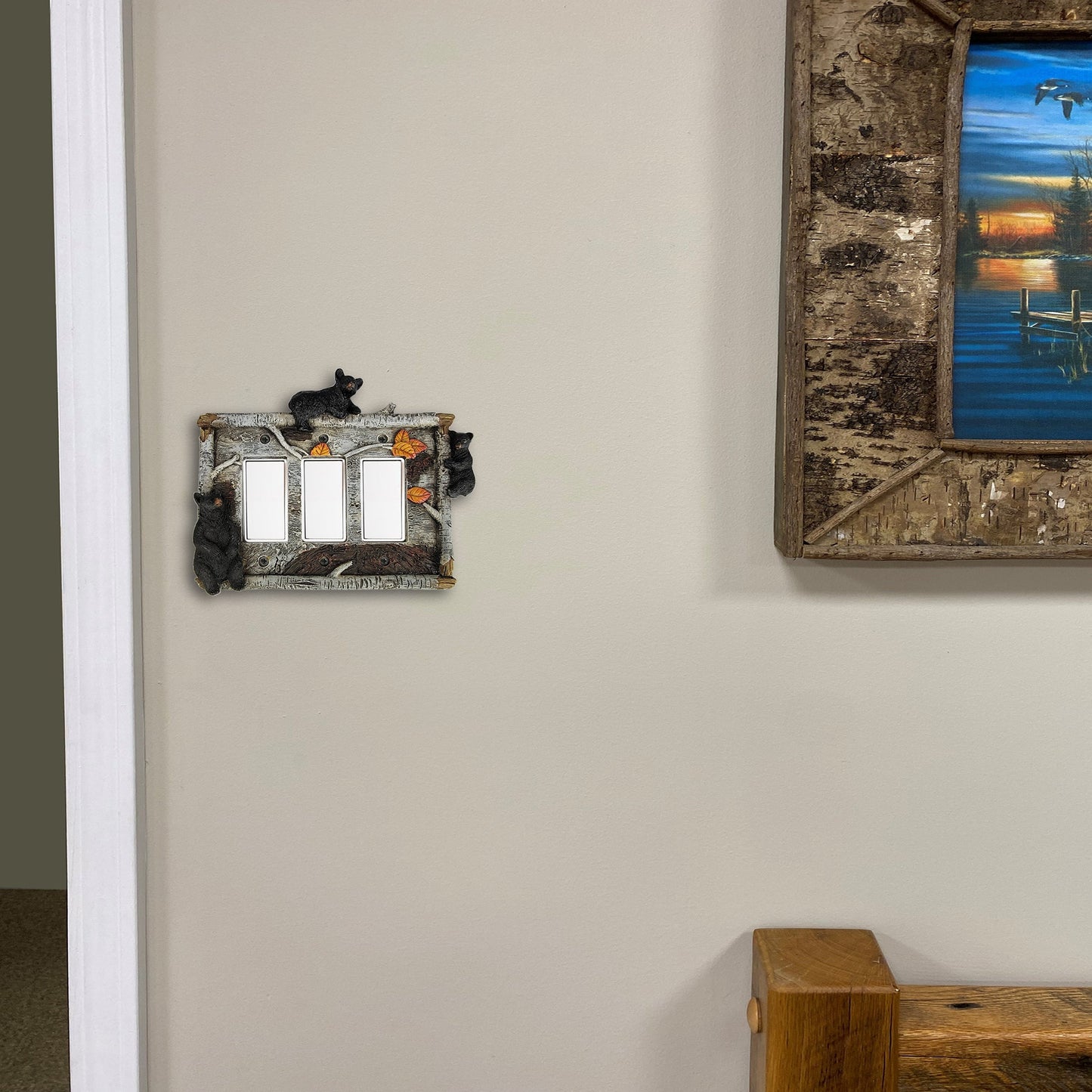 Electrical Cover Plate Triple-Birch Bear
