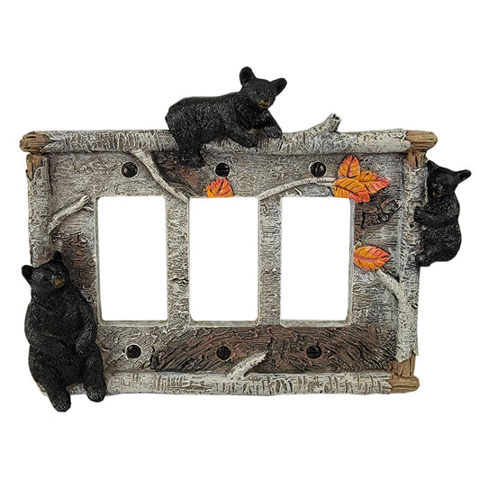 Electrical Cover Plate Triple-Birch Bear