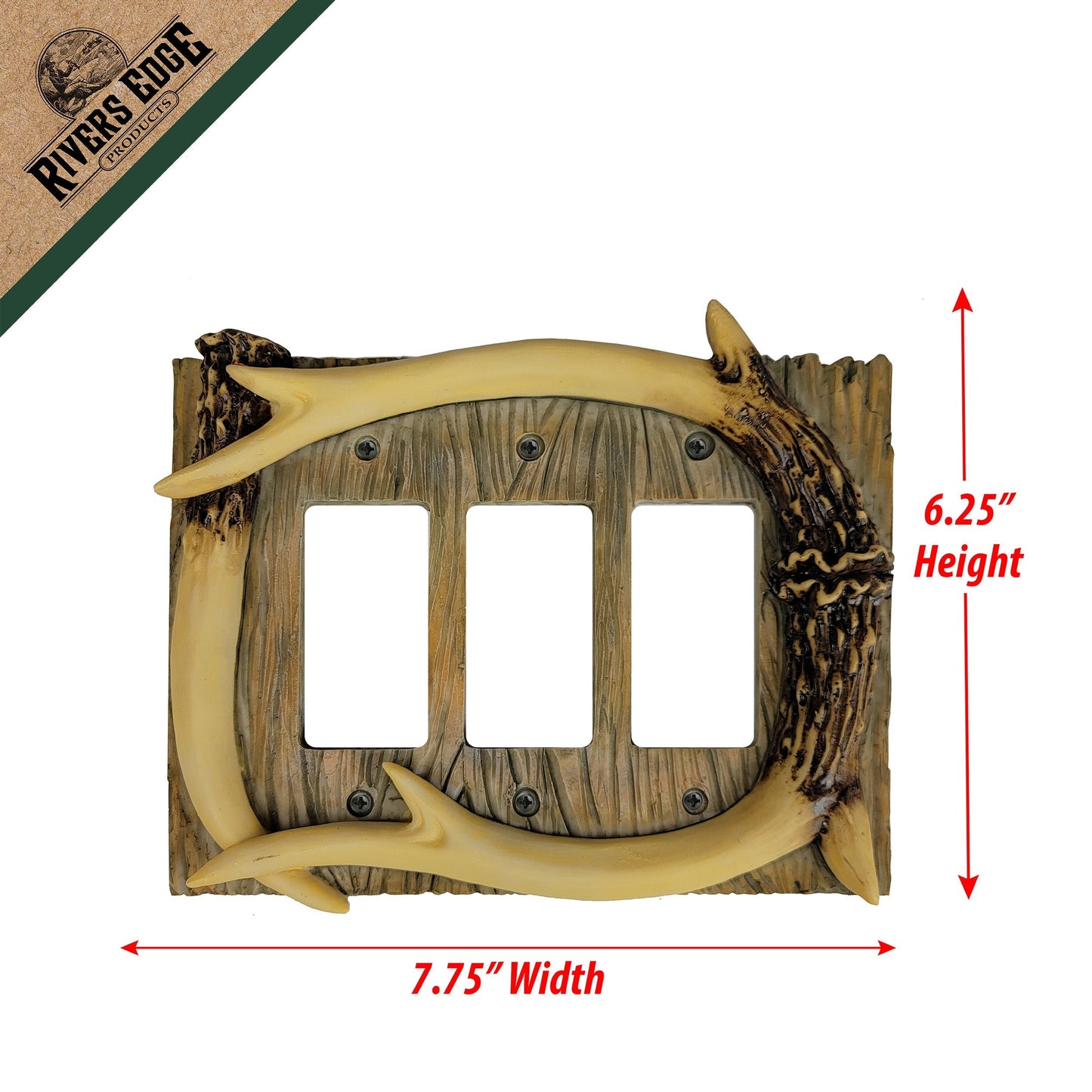 Electrical Cover Plate Triple-Antler