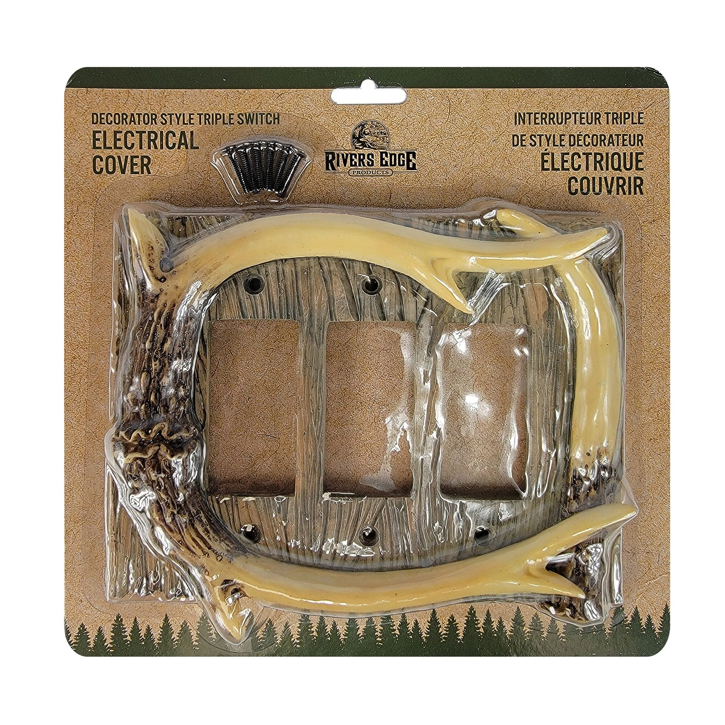 Electrical Cover Plate Triple-Antler