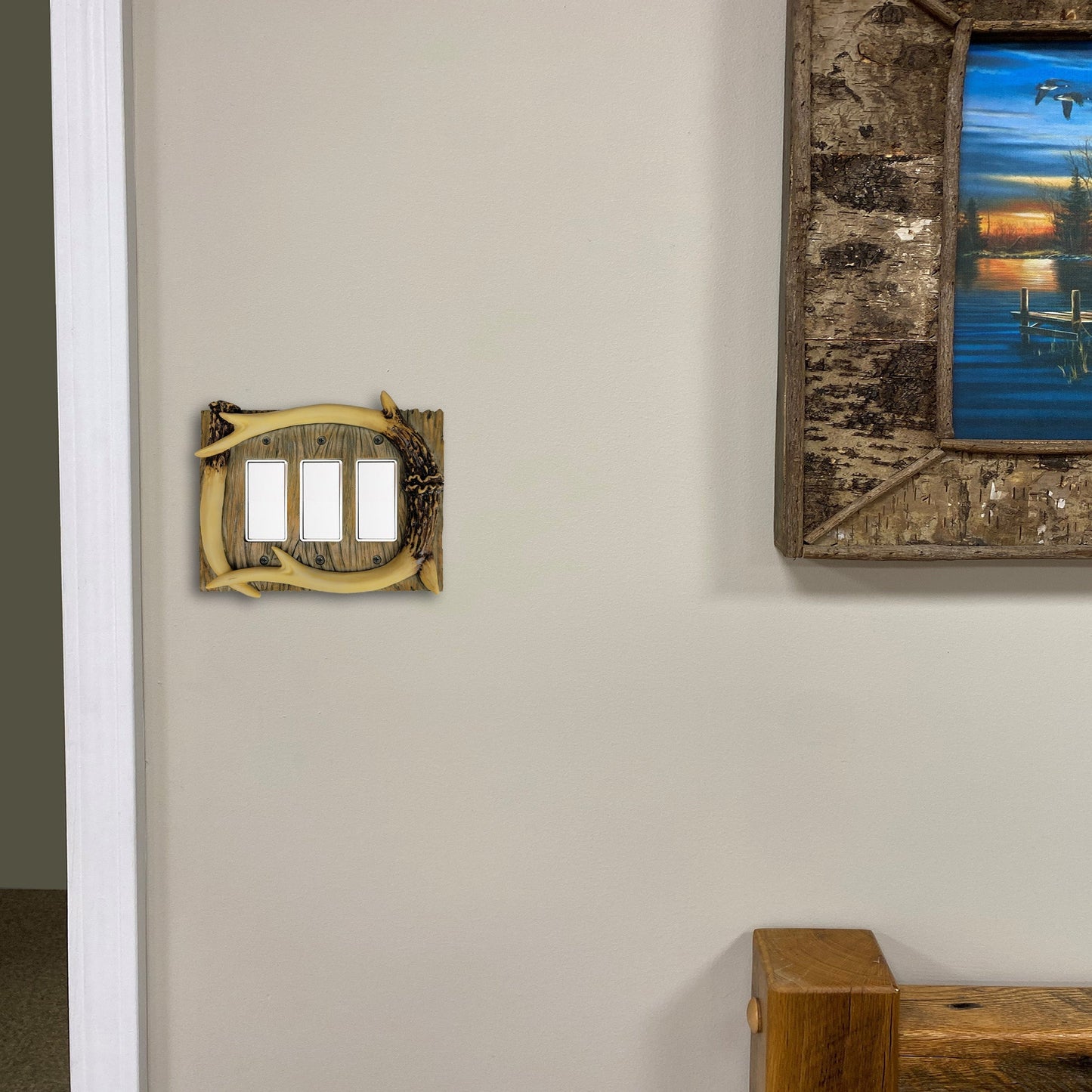 Electrical Cover Plate Triple-Antler