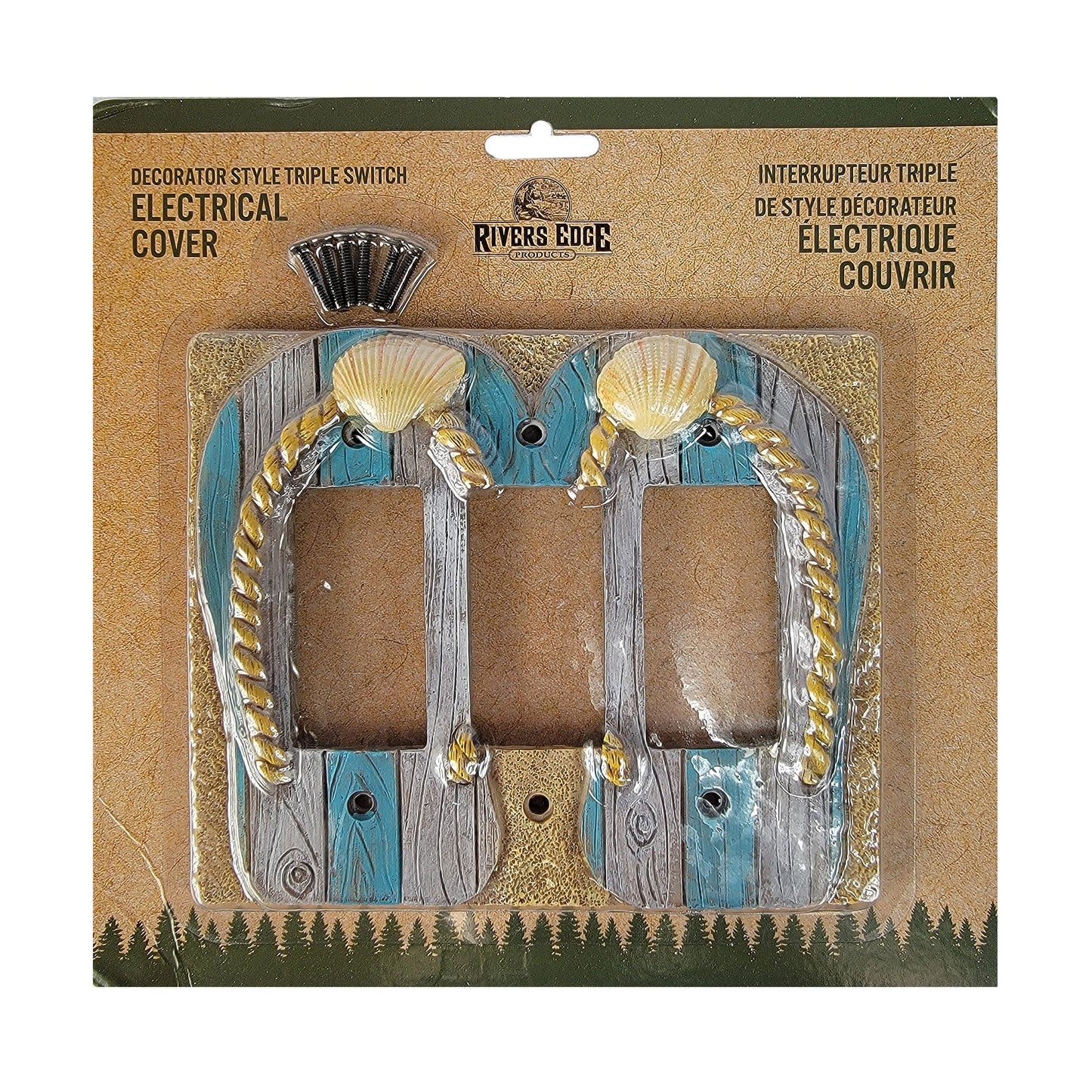 Electrical Cover Plate Triple-Beach
