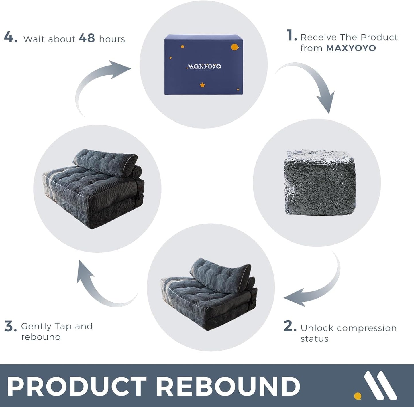 Graphite Grey Foldable SofaBed With Lumbar Support