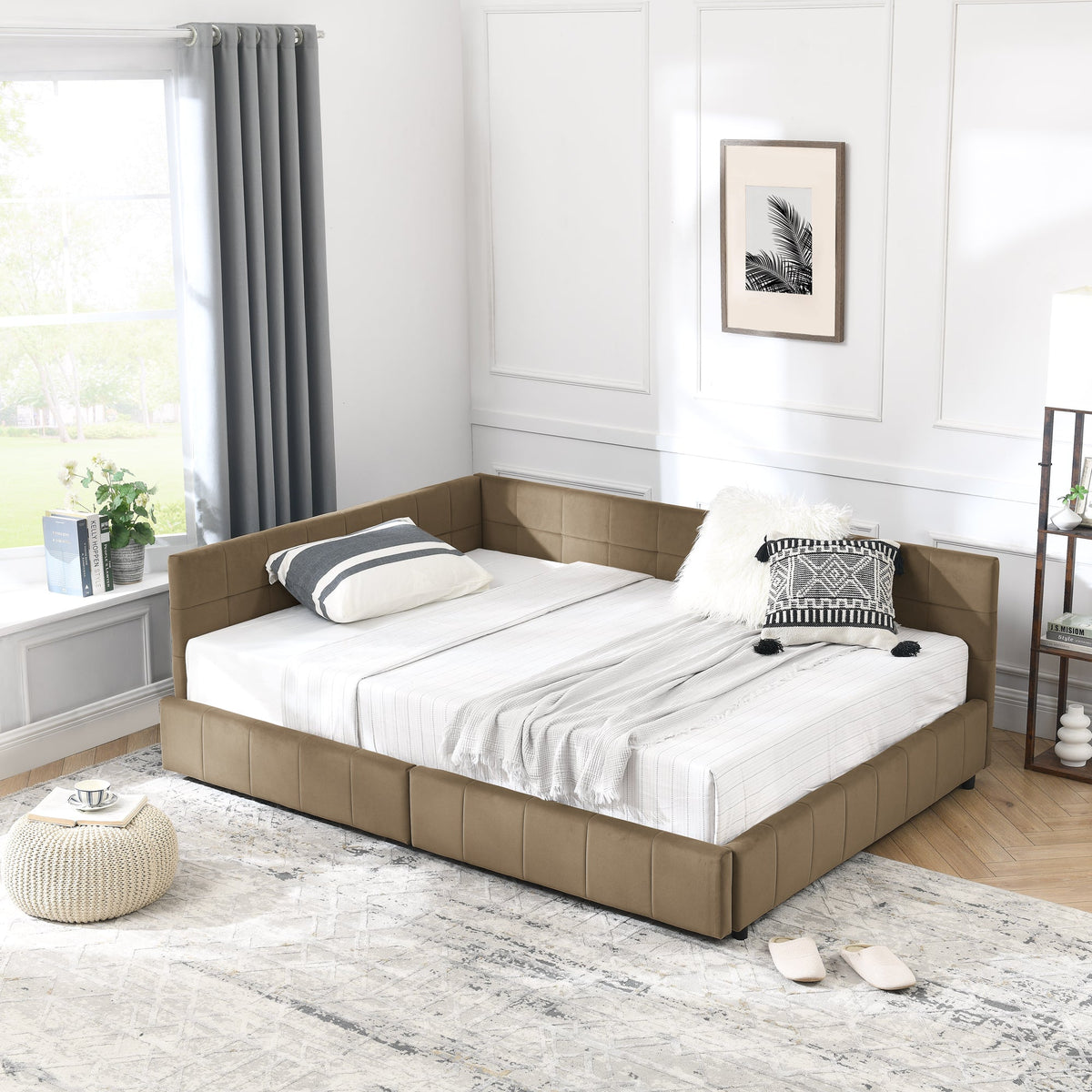Full Size Storage Upholstered Tufted Bed Frame