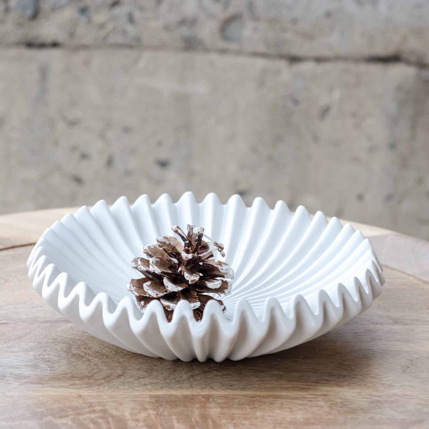 Matte White Ripple Ceramic Decorative Dish | 2 Sizes