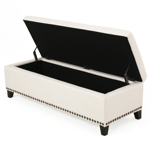 Stylish Tufted Storage Ottoman with Nailhead Trim