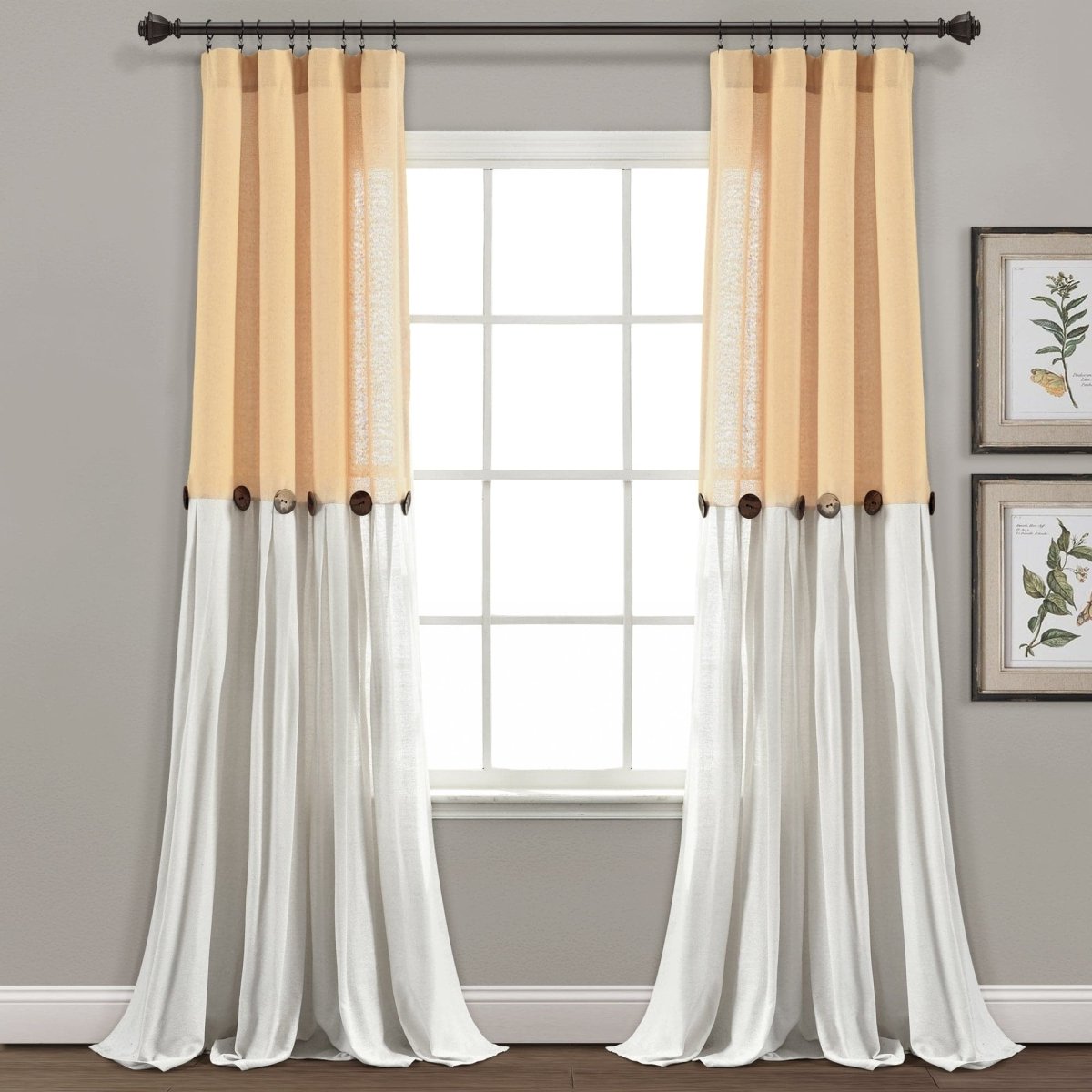 Linen Button Window Curtain (Single Panel)