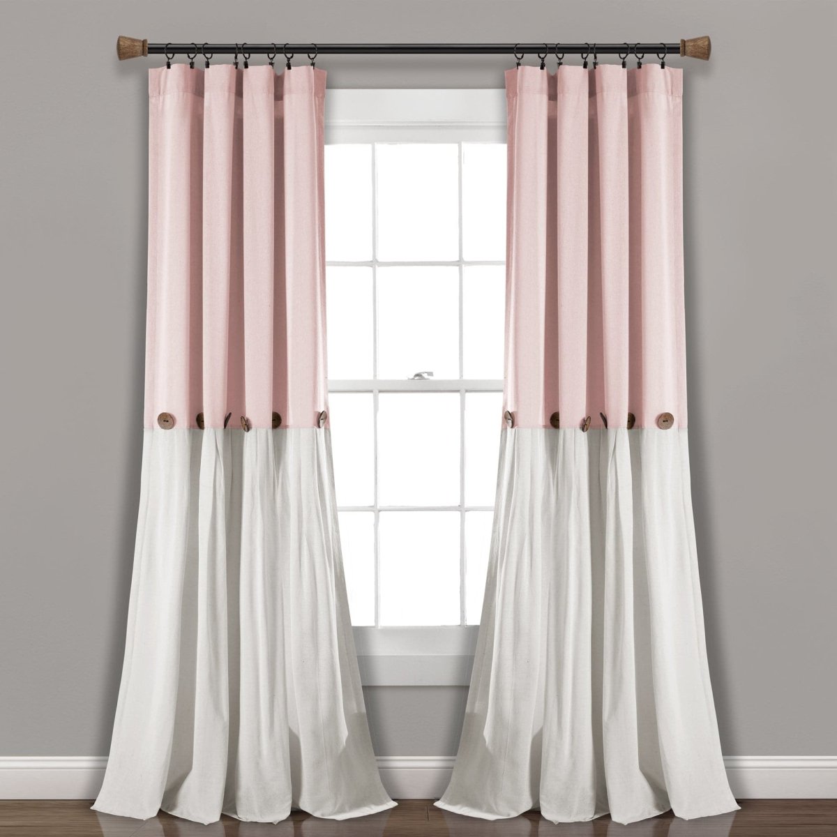 Linen Button Window Curtain (Single Panel)