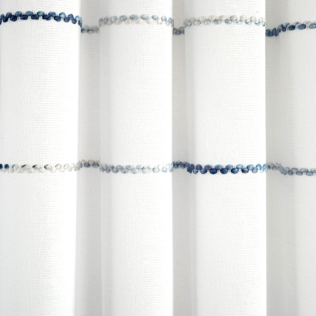 Farmhouse Boho Stripe Woven Tassel Yarn Dyed Recycled Cotton Blend Window Curtain Panel Set