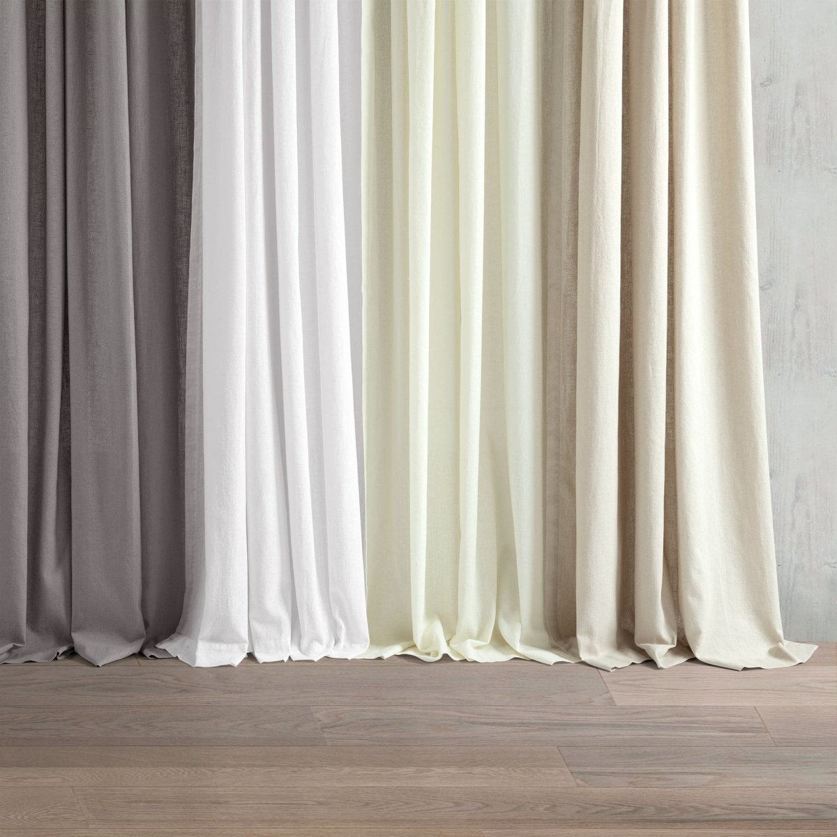 Belgian Flax Prewashed Linen Rich Cotton Blend Window Curtain (Single Panel)