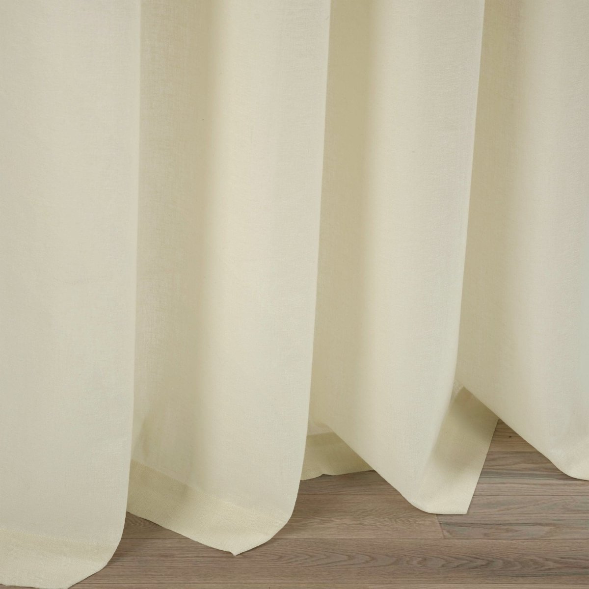 Belgian Flax Prewashed Linen Rich Cotton Blend Window Curtain (Single Panel)