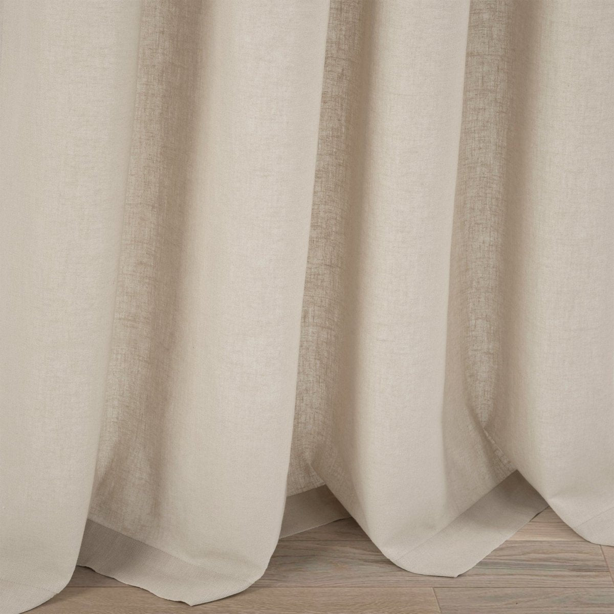Belgian Flax Prewashed Linen Rich Cotton Blend Window Curtain (Single Panel)