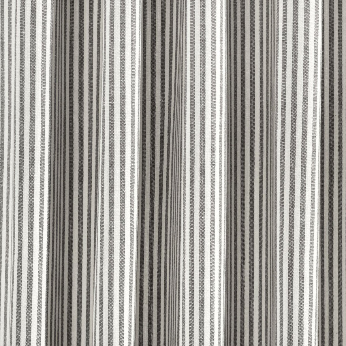 Farmhouse Vintage Stripe Recycled Cotton Blend Window Curtain Panel Set