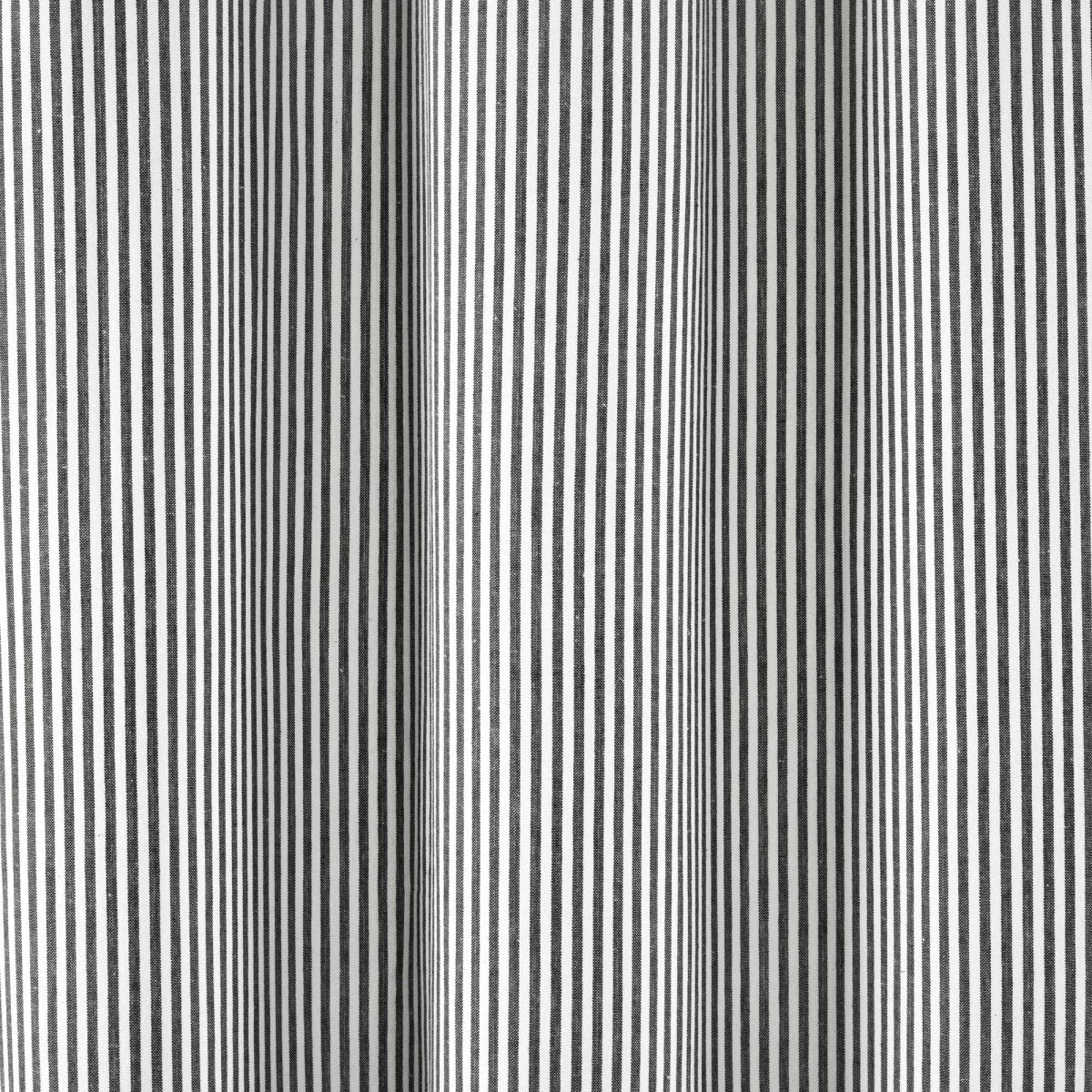 Farmhouse Vintage Stripe Yarn Dyed Recycled Cotton Blend Shower Curtain showcasing a classic stripe pattern.